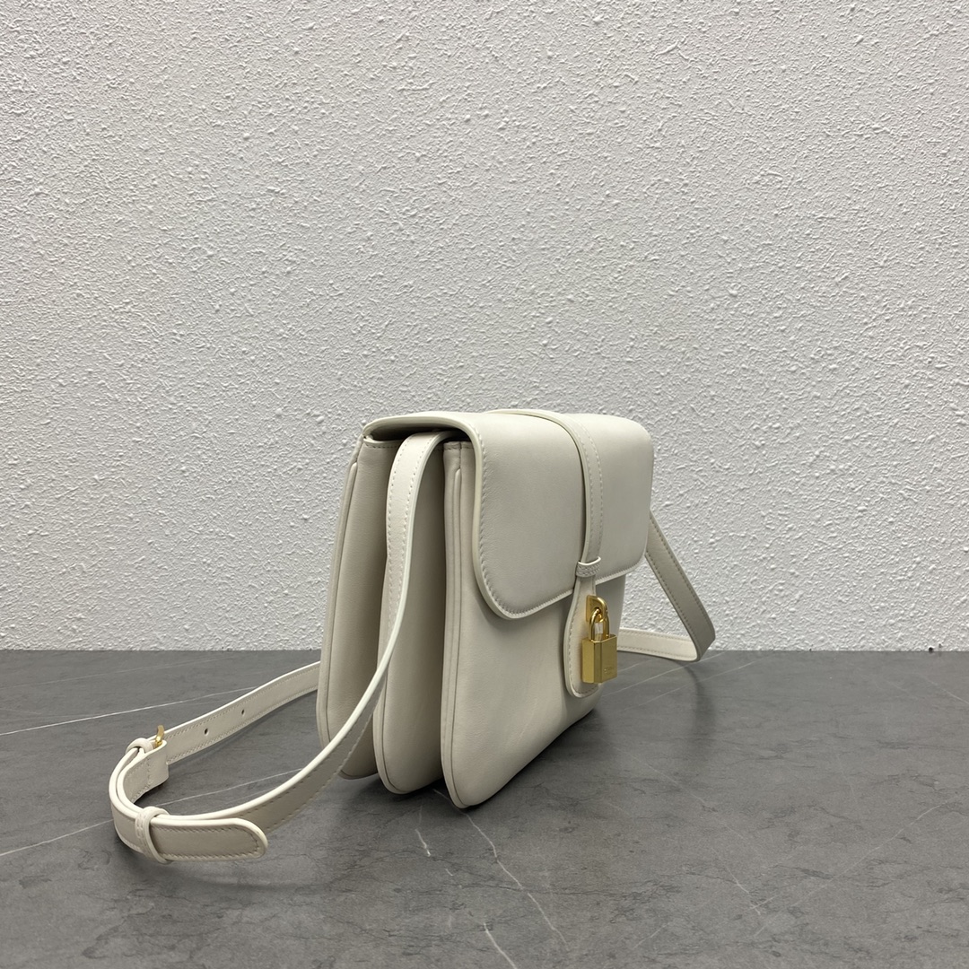 Celine Tabou Shoulder Bag In Smooth Calfskin White 196583